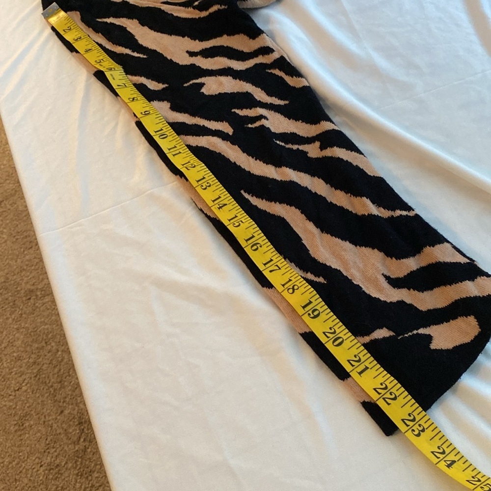 Kasper cardigan open front long sleeve side slits animal print size large - Picture 5 of 8